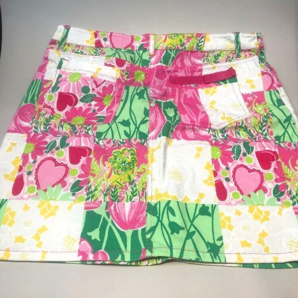 Lilly Pulitzer Womens A-Line Skirt Size 8 Multi-Color Patchwork
